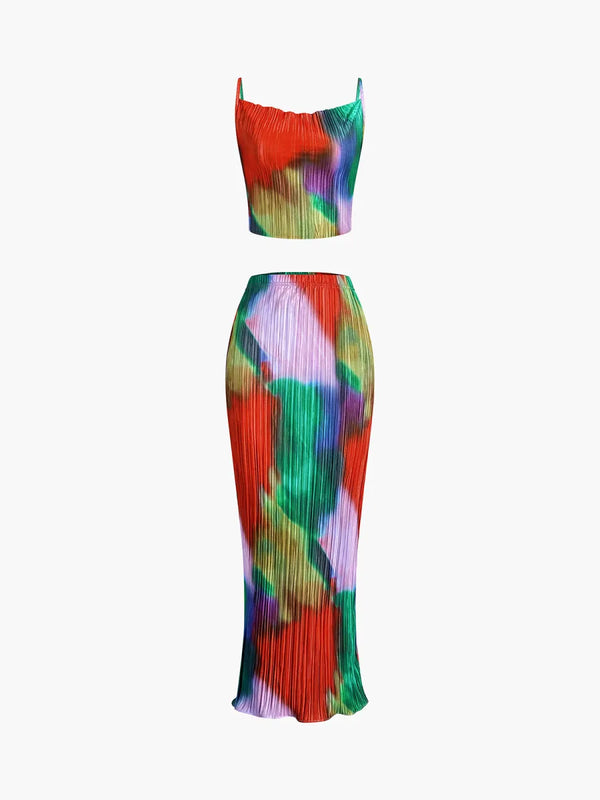 a dress with a colorful print on it