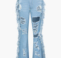the ragged jeans in light blue