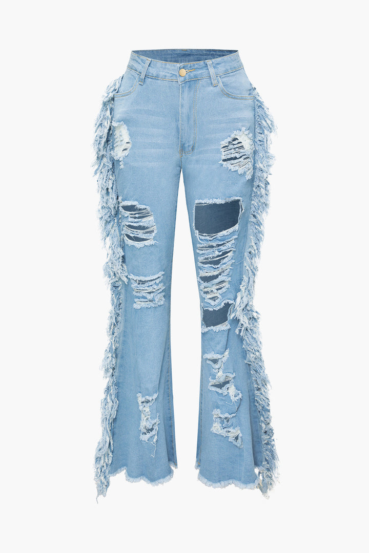 the ragged jeans in light blue