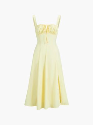 a yellow dress on a white background