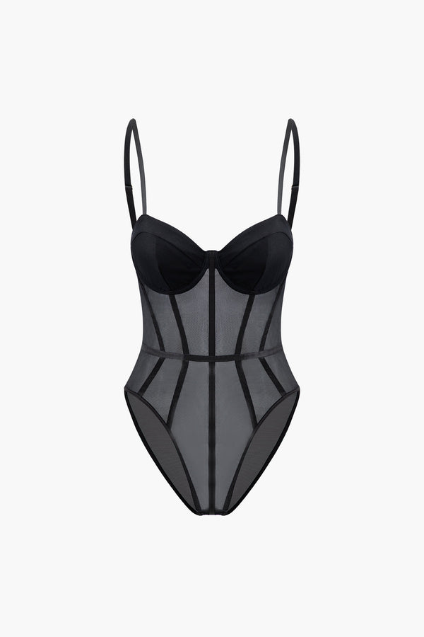 a black bodysuit on a white background