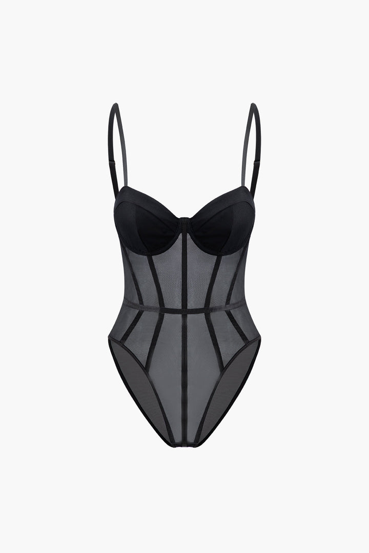 a black bodysuit on a white background