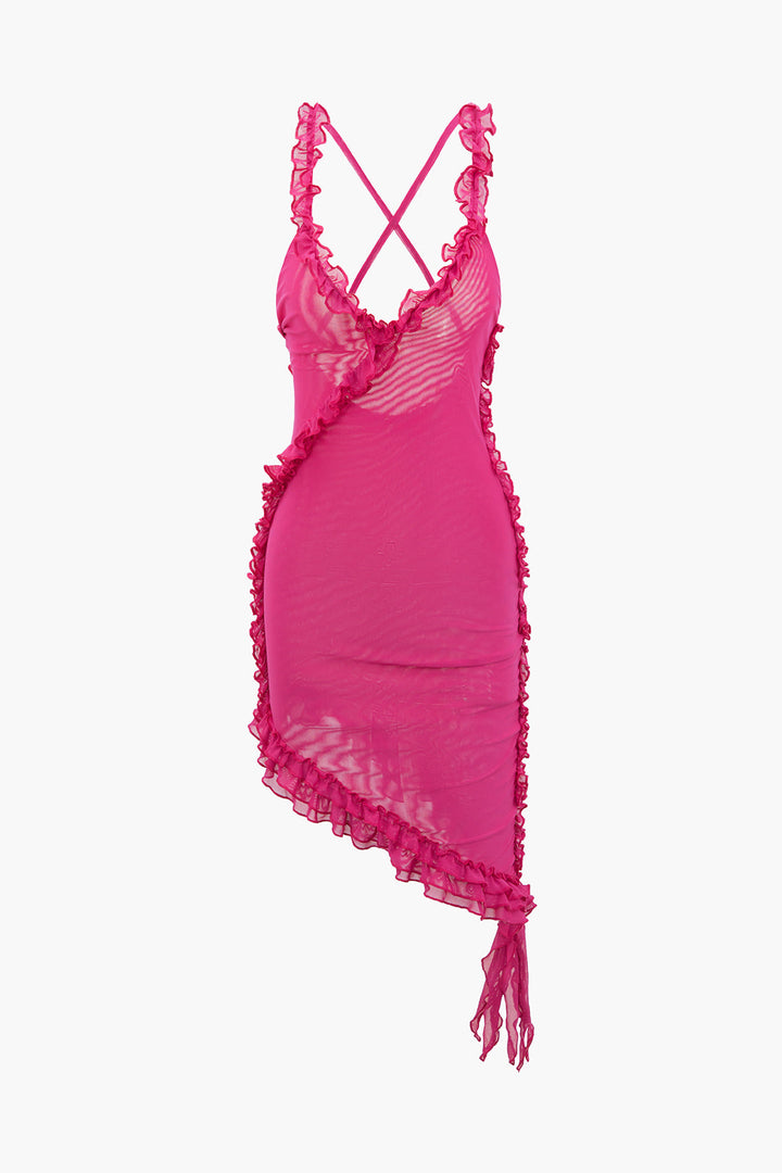 a pink one piece swimsuit on a white background