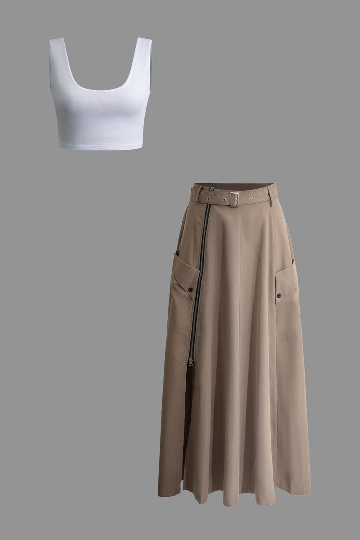 a women ' s skirt with a crop top and a crop top