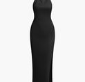 a black dress on a white background