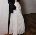 Solid Pleated Maxi Skirt