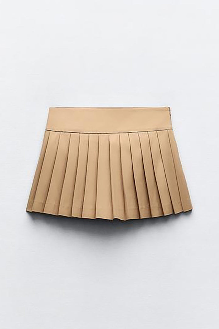 the plea skirt in camel