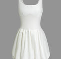 a white dress on a gray background