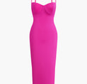 a bright pink dress with spaghetti straps