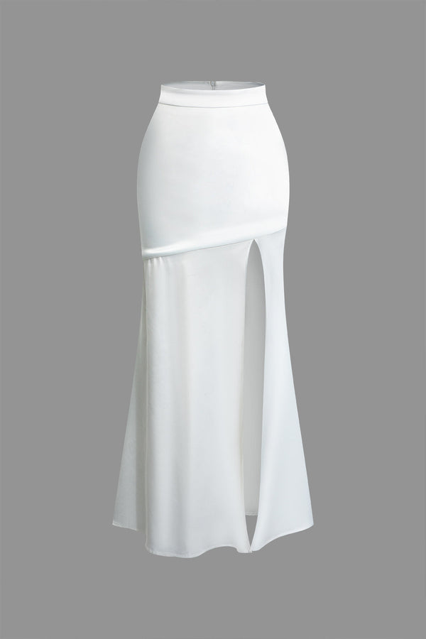 a white skirt on a gray background
