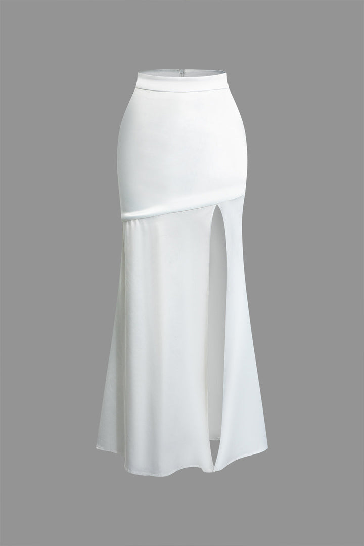 a white skirt on a gray background