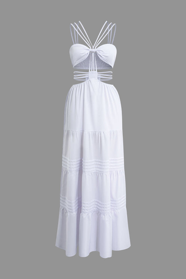 a white dress on a gray background