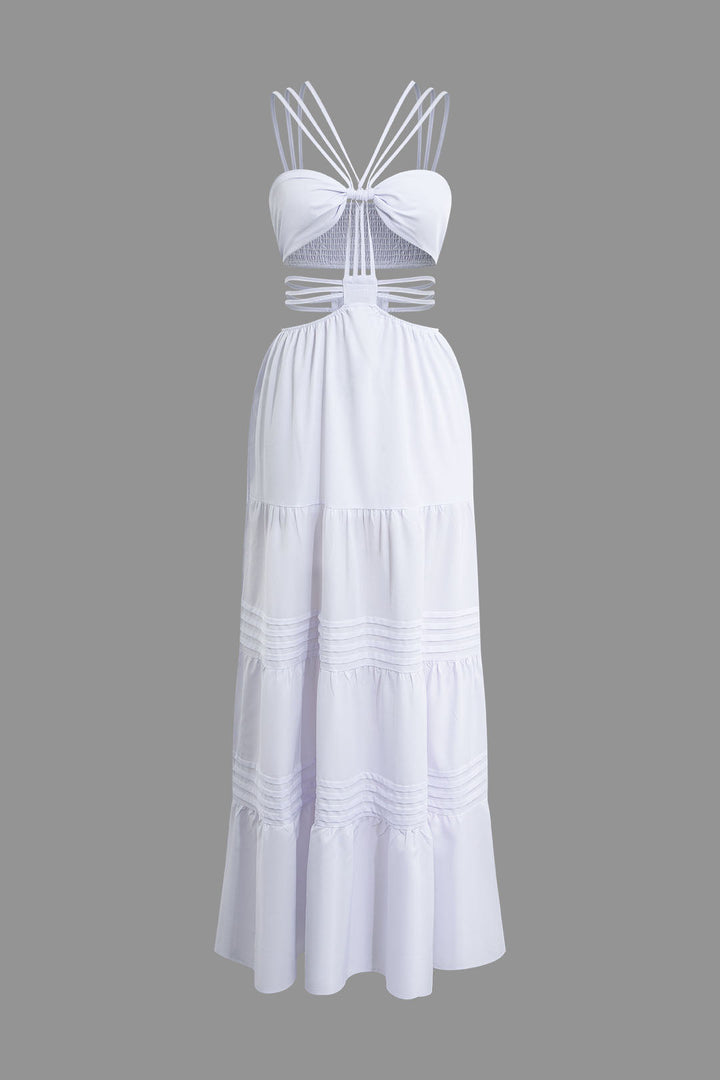 a white dress on a gray background