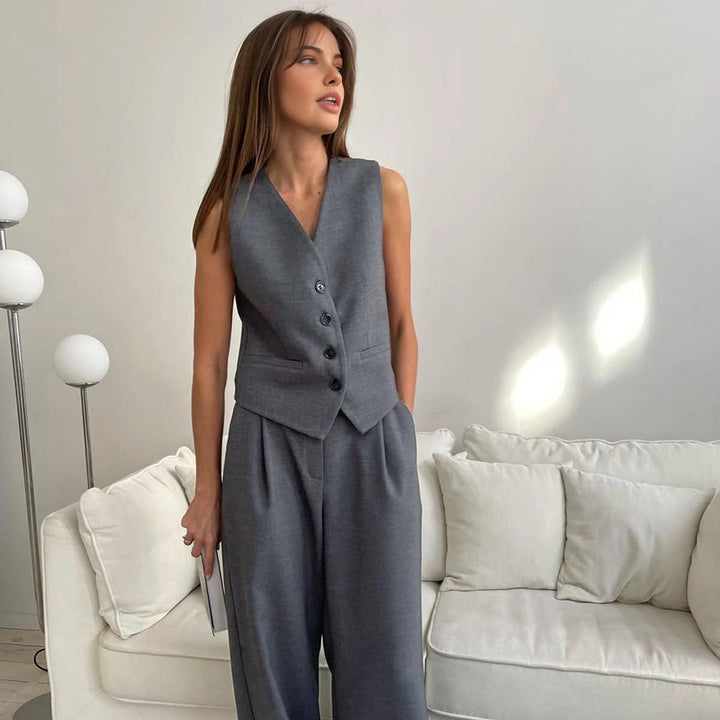 Solid Structured Suit Vest