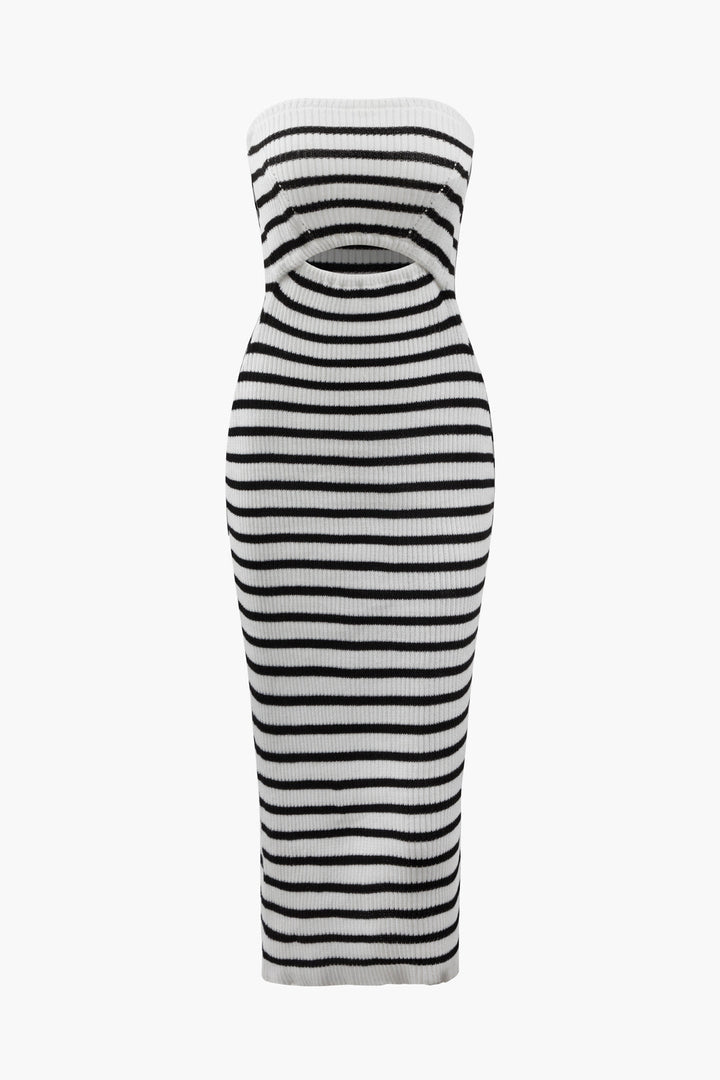 a black and white striped dress