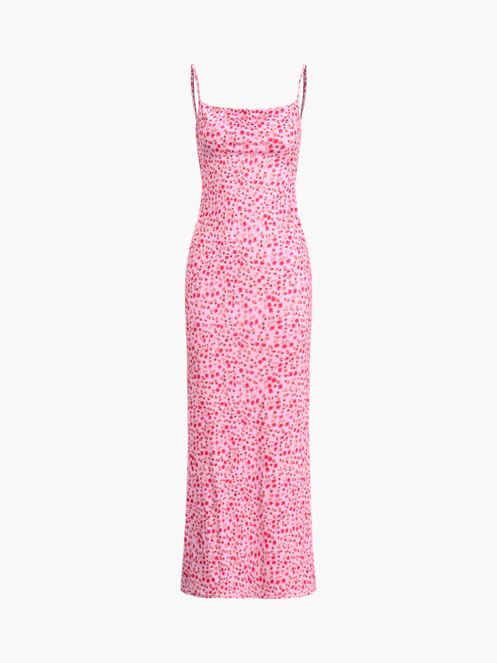 the reformation midi dress in pink floral print