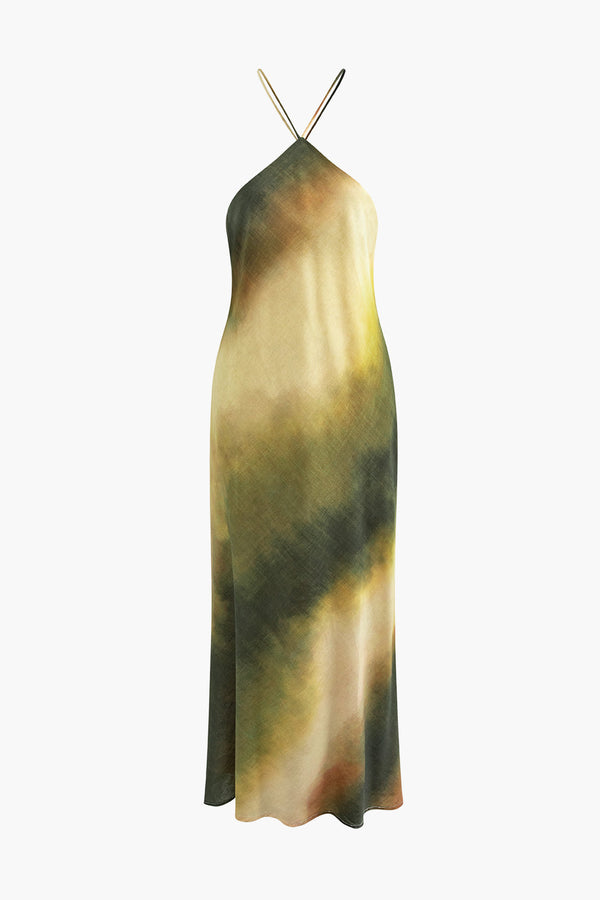 the dress is green and yellow