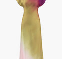 a dress with a yellow and pink gradient pattern