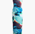 a women ' s dress with an abstract print