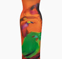 a dress with a colorful painting on it