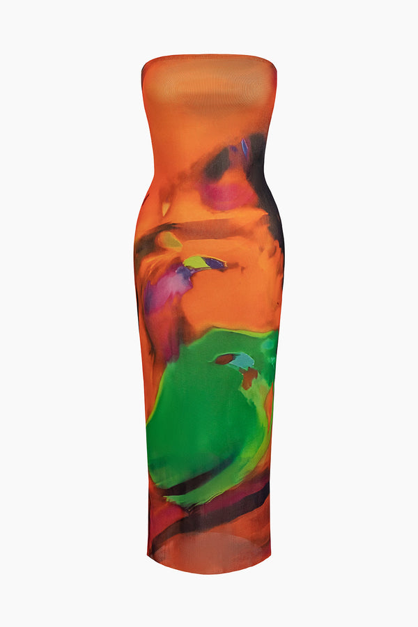 a dress with a colorful painting on it