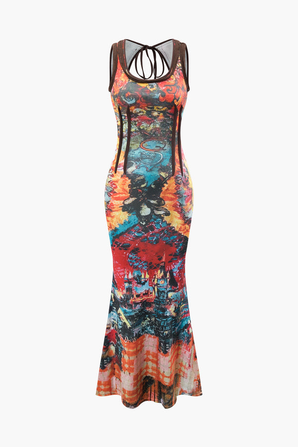 a women ' s dress with an abstract print