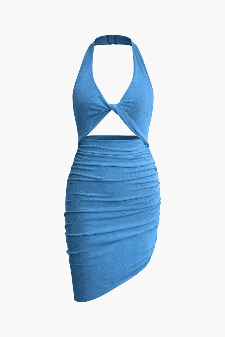 a blue dress on a white background