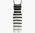 a black and white striped dress