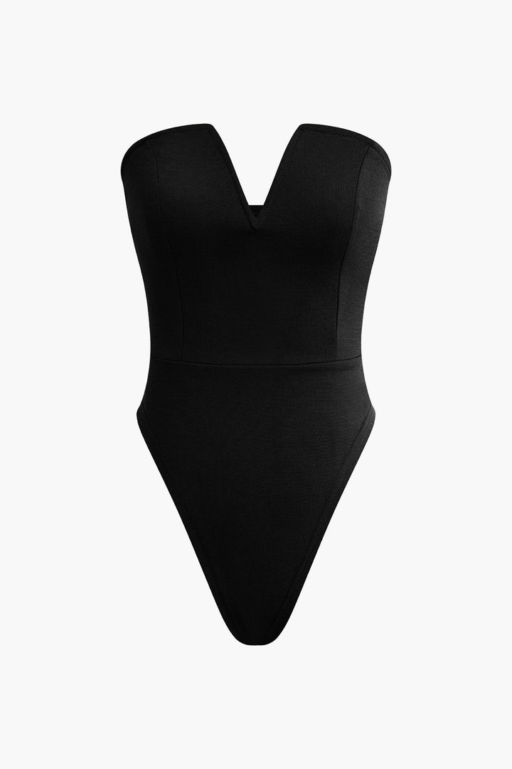a black swimsuit on a white background